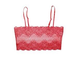 NEW ONLY HEARTS women's so fine lace crop cami in guava